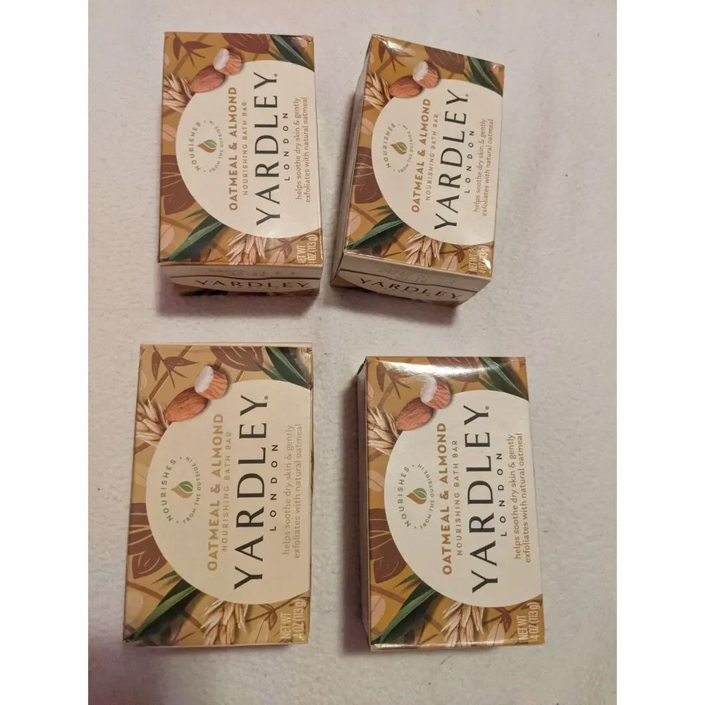 Yardley London Oatmeal & Almond Soap Bars Lot of 4 NIB
